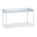 Montážny stôl s ohrádkou, kovové nohy, dĺžka 1600 mm