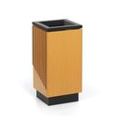 Mülleimer 49 l, Schwarz/Holzimitat