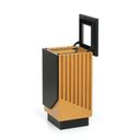 Mülleimer 49 l, Schwarz/Holzimitat