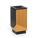 Mülleimer 49 l, Schwarz/Holzimitat