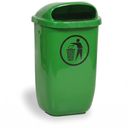 Mülleimer an Pfosten für draußen, 50 l, 425 x 320 x 780 mm, dunkelgrün Mülleimer an Pfosten für draußen, 50 l, 425 x 320 x 780 mm, dunkelgrün