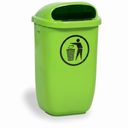 Mülleimer an Pfosten für draußen, 50 l, 425 x 320 x 780 mm, hellgrün Mülleimer an Pfosten für draußen, 50 l, 425 x 320 x 780 mm, hellgrün
