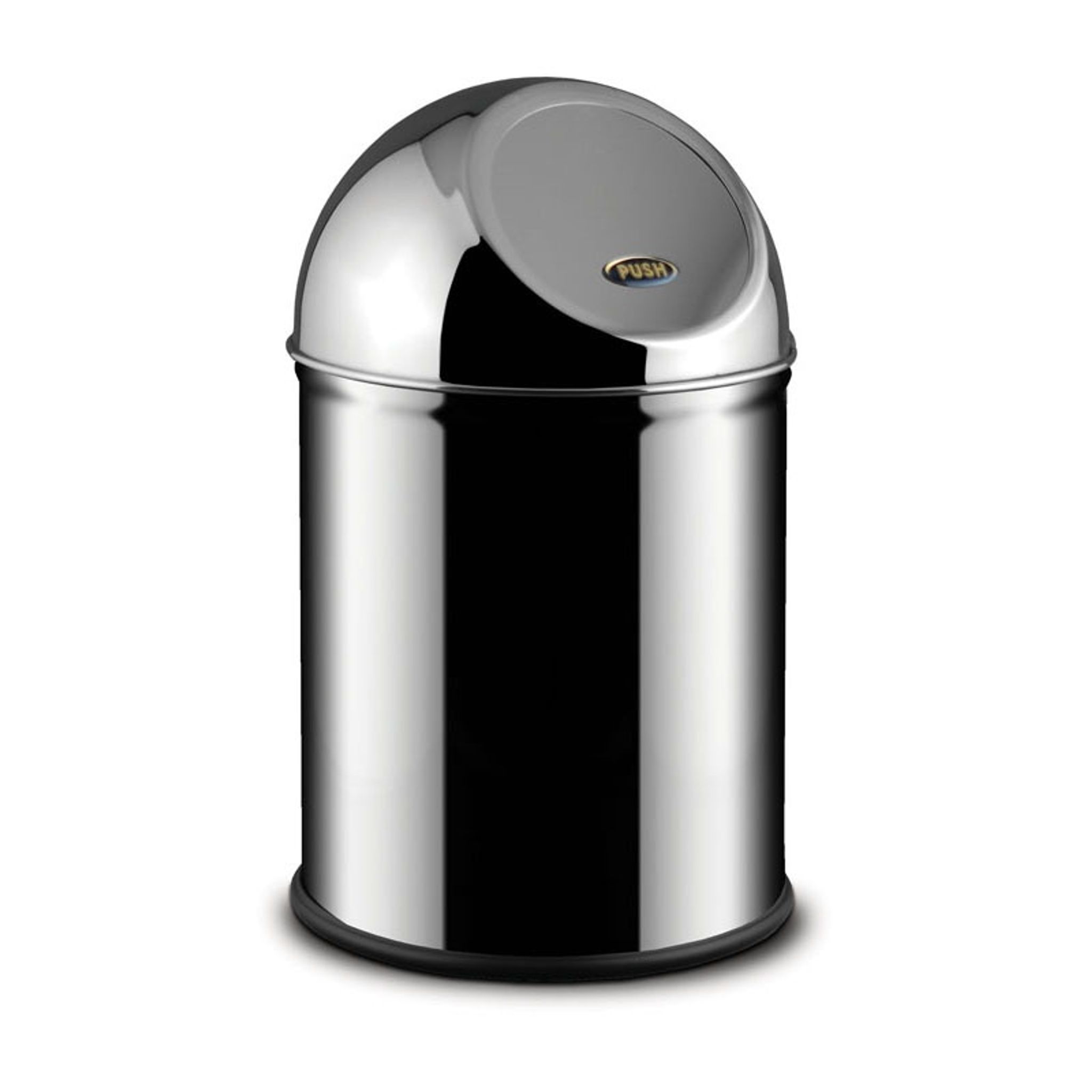 Mülleimer aus Edelstahl 8 l, selbstschließend Deckel, Edelstahl glänzend