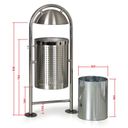 Mülleimer für den Außenbereich, EdelStahl, 27 l, 460 x 320 x 1150 mm, Innenbehälter