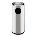 Mülleimer mit Aschenbecher für draußen, 34 l, Edelstahl matt