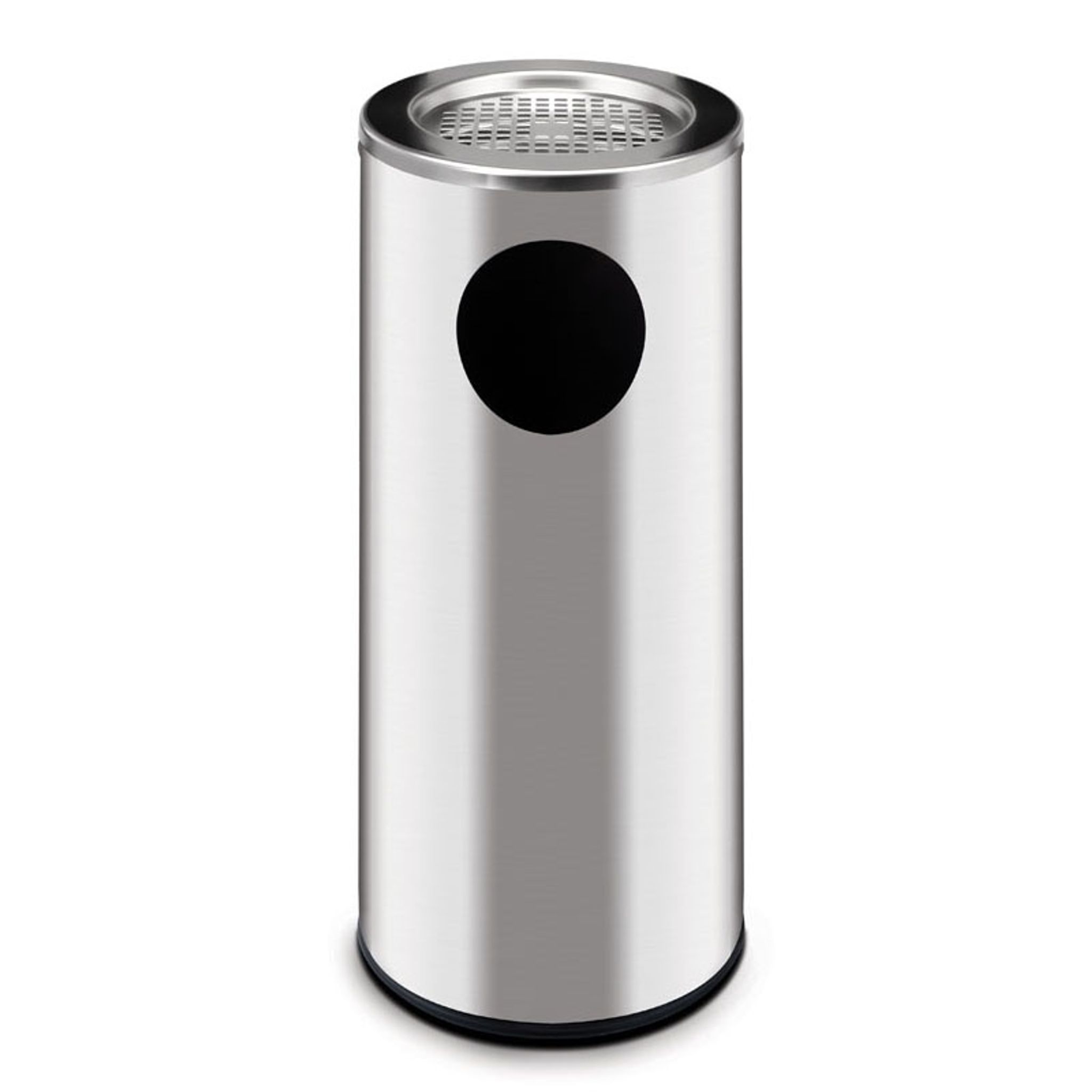 Mülleimer mit Aschenbecher für draußen, 34 l, Edelstahl matt