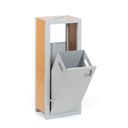 Mülleimer mit Aschenbecher für draußen, 48 l, grau / Holzimitation