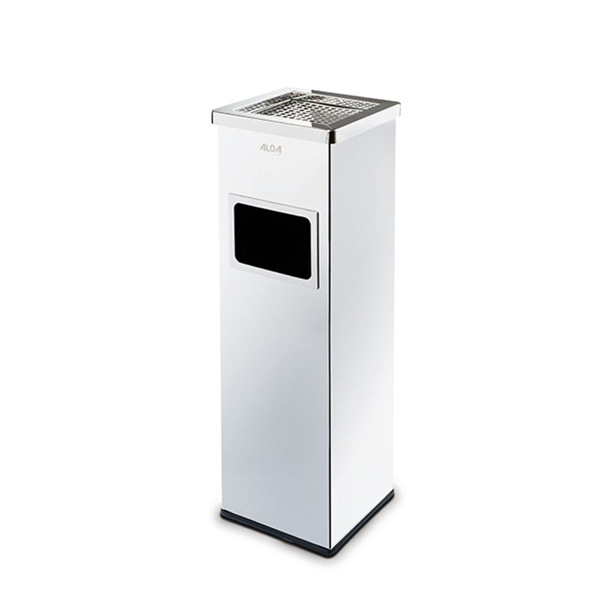 Mülleimer mit Aschenbecher und Innenbehälter für draußen, 22 l, Edelstahl glänzend