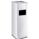 Mülleimer mit Aschenbecher und Innenbehälter für draußen, 22 l, Edelstahl matt