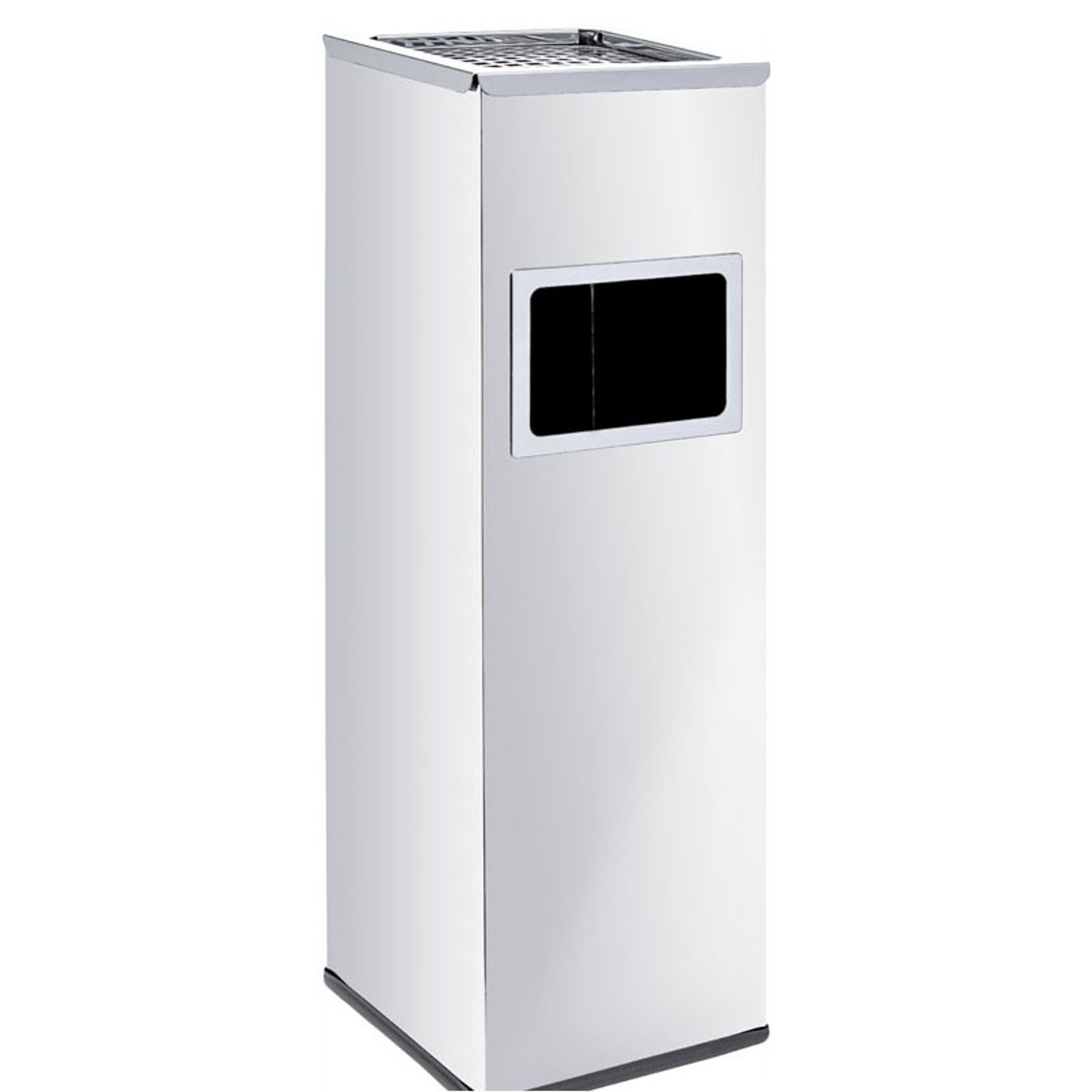Mülleimer mit Aschenbecher und Innenbehälter für draußen, 22 l, Edelstahl matt