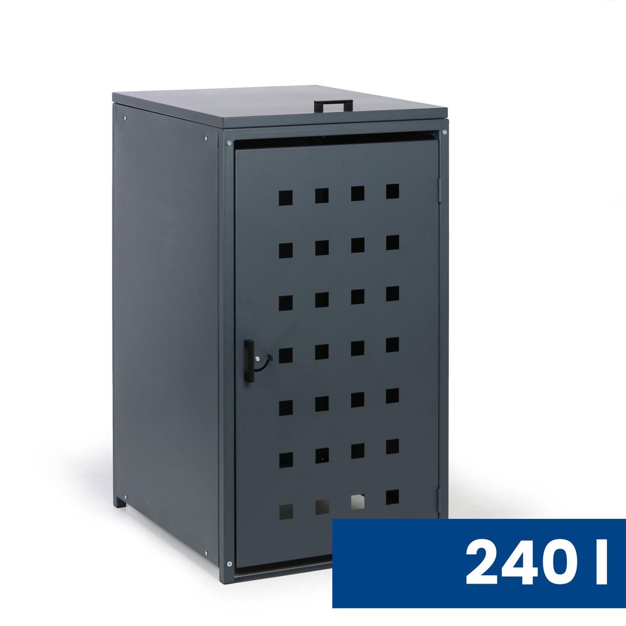 Mülltonnenbox mit Volumen bis 240 l, 123,5 x 67 x 77,3 cm, grau