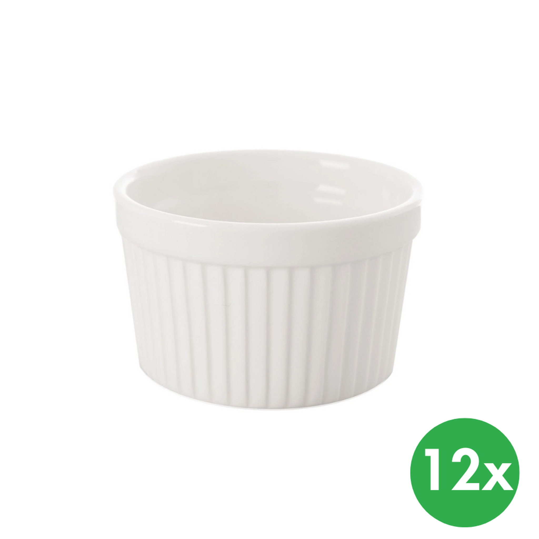 Naczynie do pieczenia, śr. 9 cm, wys. 5,5 cm, porcelana biała, 12 szt