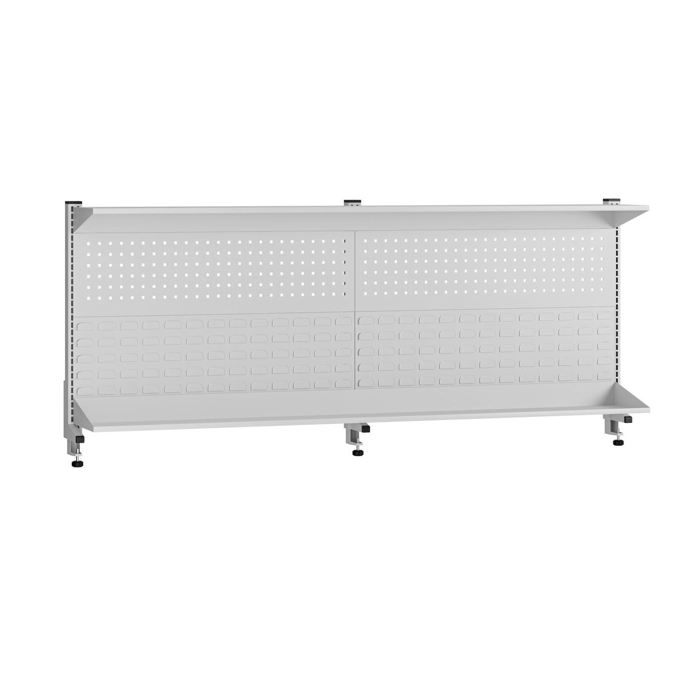 Fotografia produktu: Nadstavba na stôl G5, panel na náradie a plastové boxy, police, dĺžka 2100 mm