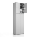 Nadstavba pre skrine FRAME, 4x dvere, 872 x 450 x 854 mm, PUSH-lock, sivá