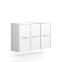 Nadstavba pre skrine FRAME, 6x dvere, 1299 x 450 x 854 mm, PUSH-lock, biela