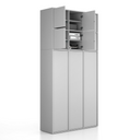Nadstavba pre skrine FRAME, 6x dvere, 1299 x 450 x 854 mm, PUSH-lock, sivá
