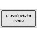 Nalepovací cedulka na dveře - Hlavní uzávěr plynu