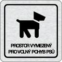 Nalepovací cedulka na dveře - Prostor vymezený pro volný pohyb psů