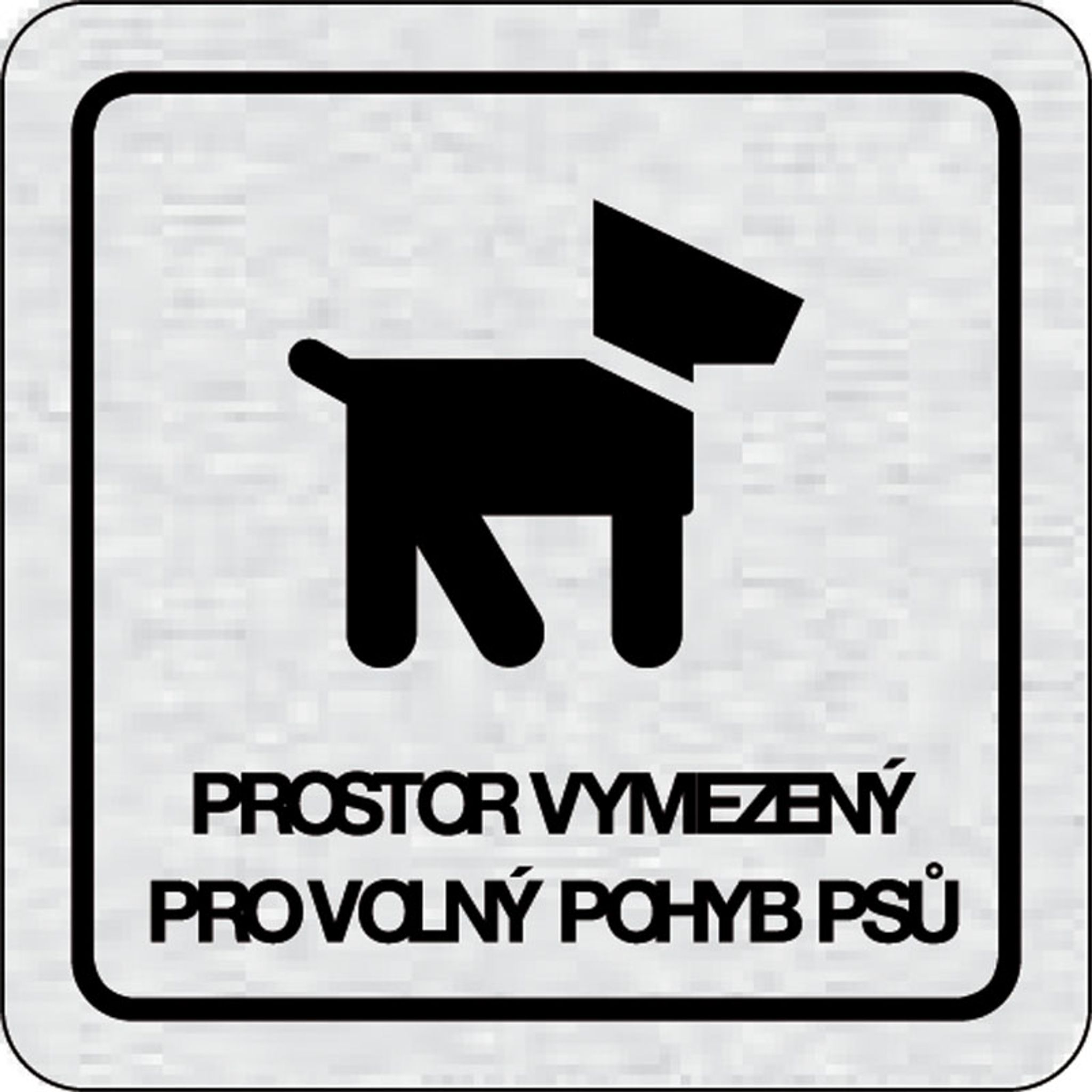 Nalepovací cedulka na dveře - Prostor vymezený pro volný pohyb psů