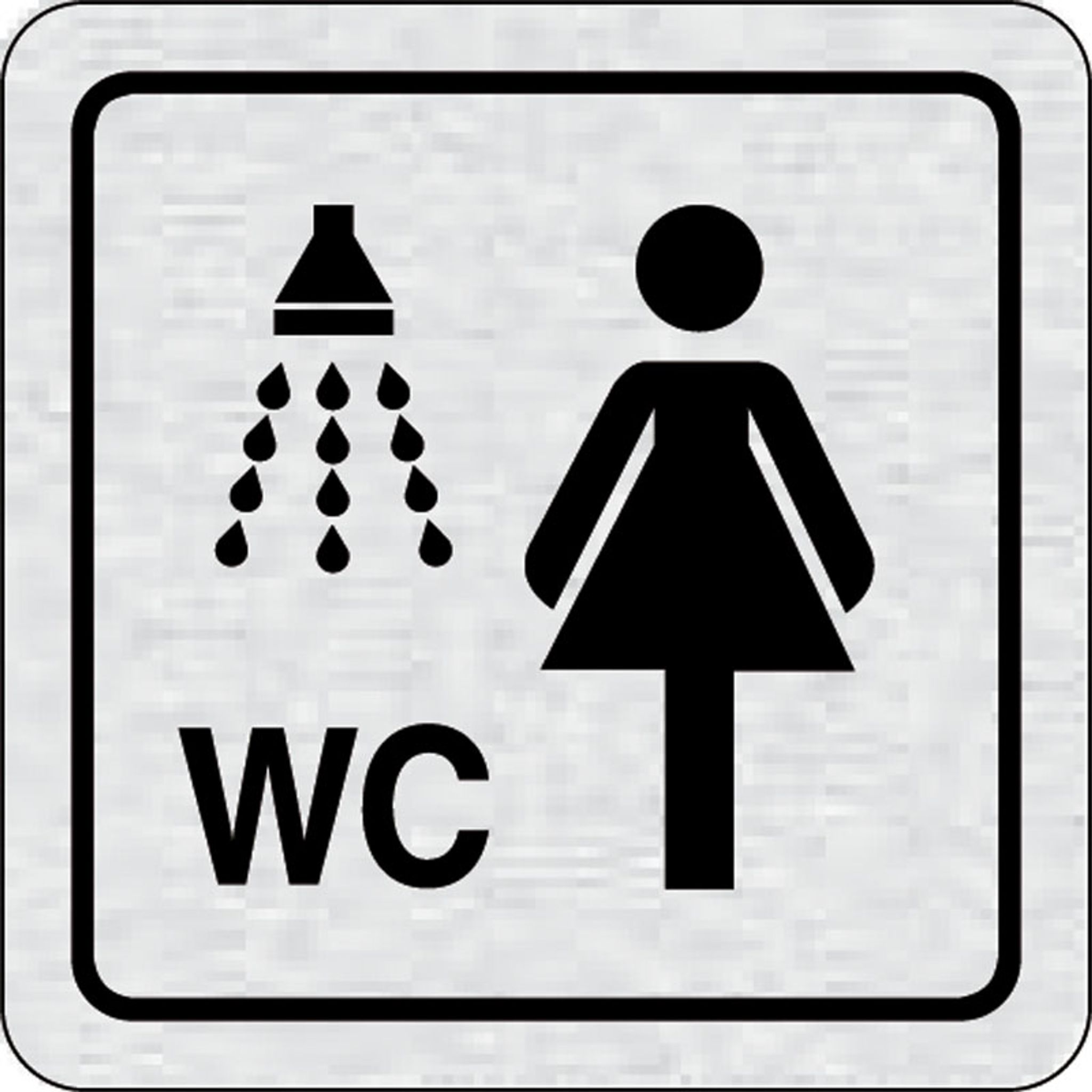 Nalepovací cedulka na dveře - Sprcha, WC ženy