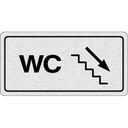 Nalepovacia tabuľka na dvere - WC doprava po schodoch dole