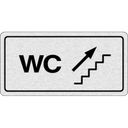 Nalepovacia tabuľka na dvere - WC doprava po schodoch hore