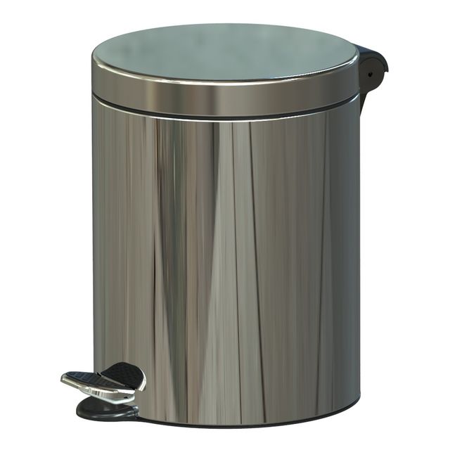 Nášľapný kovový odpadkový kôš, 5 L, nerez lesklý