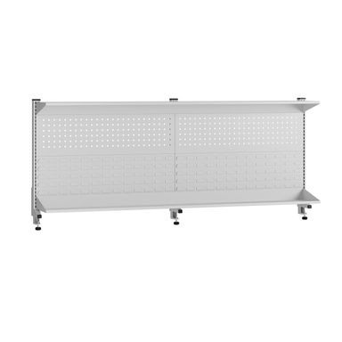 Nástavba na stůl G5, panel na nářadí a plastové boxy, police, délka 2100 mm