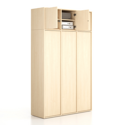 Nástavba pro skříně FRAME, 3x dveře, 1299 x 450 x 427 mm, zámek PUSH-lock, bříza