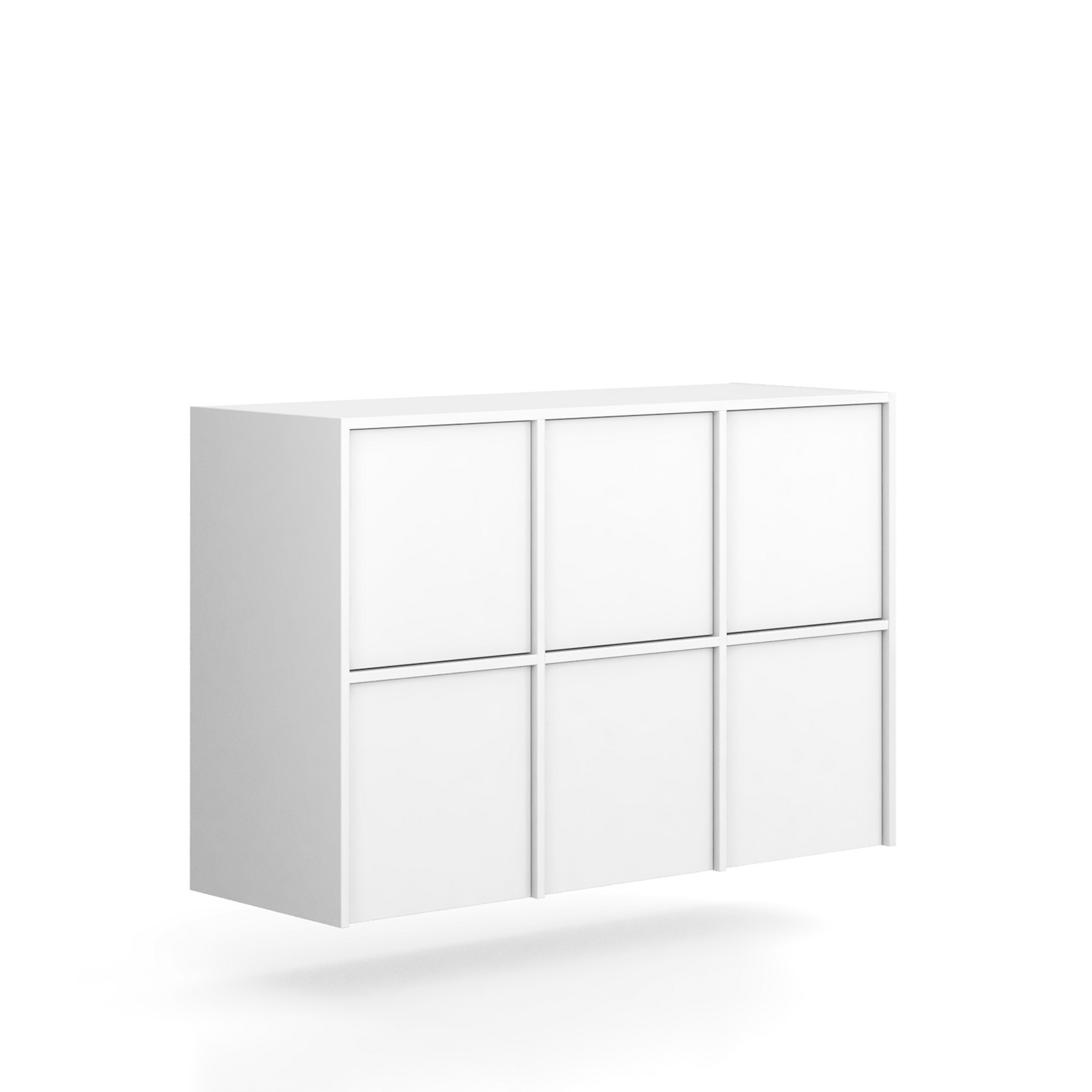 Nástavba pro skříně FRAME, 6x dveře, 1299 x 450 x 854 mm, PUSH-lock, bílá