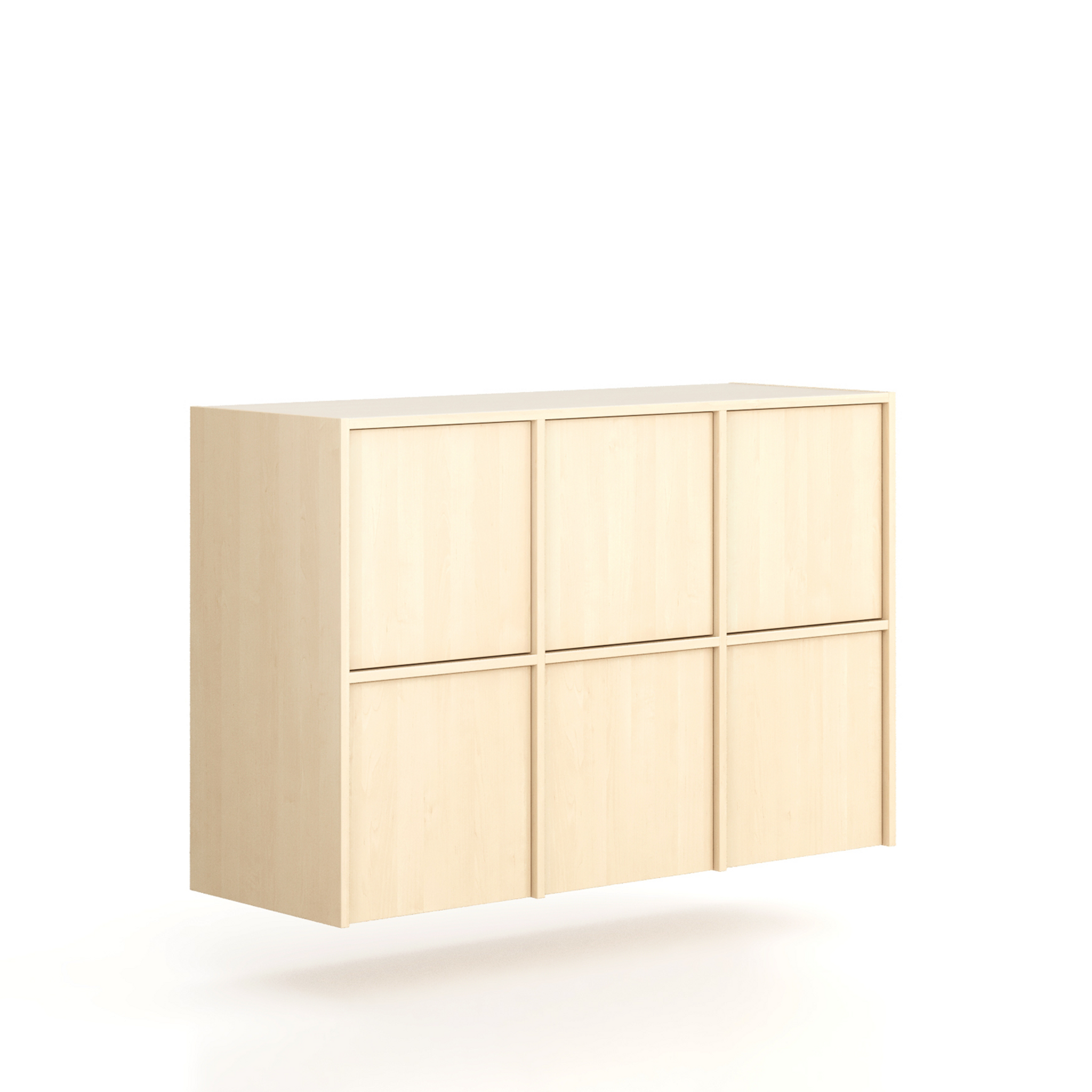 Nástavba pro skříně FRAME, 6x dveře, 1299 x 450 x 854 mm, PUSH-lock, bříza