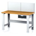 Nastavitelný dílenský stůl MECHANIC I , závěsný box na nářadí, nástavba,1 zásuvka, 1500x685x700-1055 mm, antracit