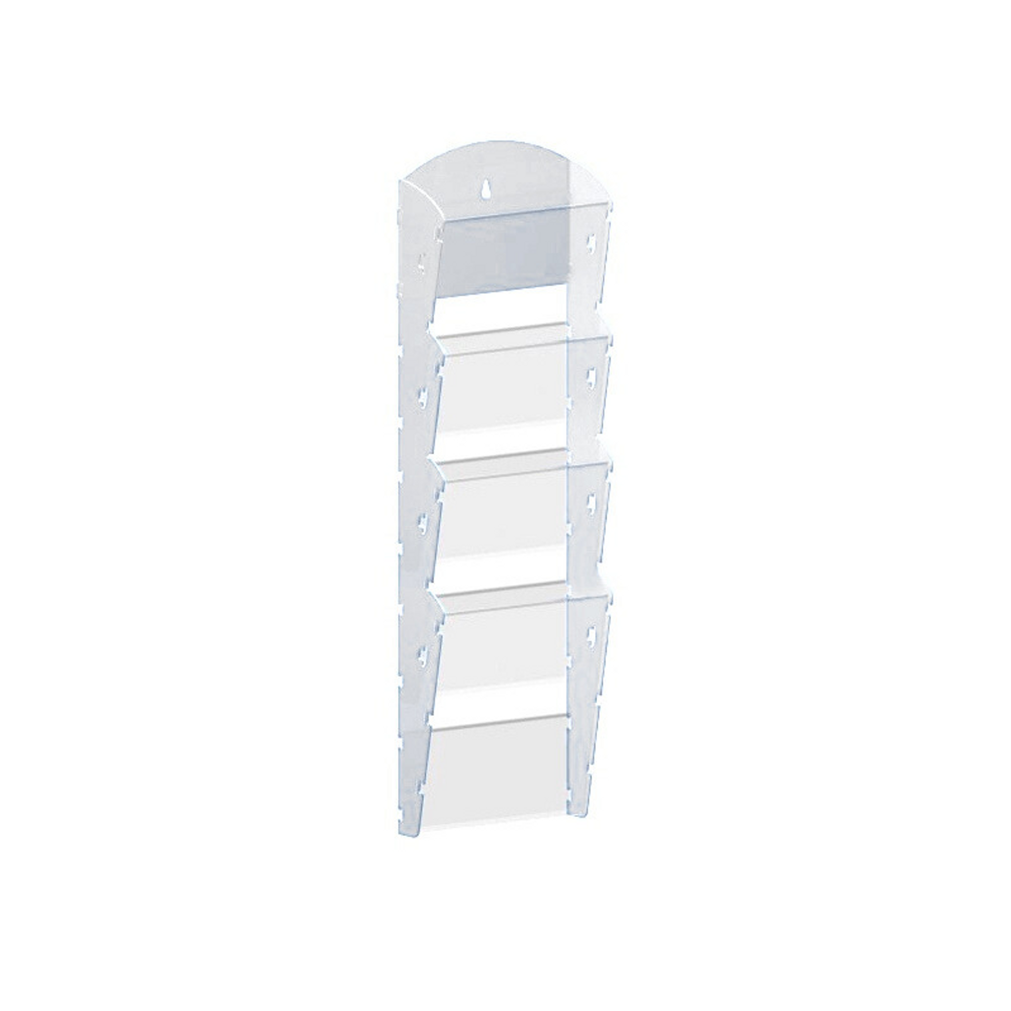 Nástenný plastový zásobník na prospekty - 1 x 4 A5, biely