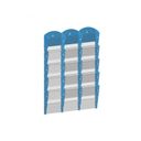 Nástěnný plastový zásobník na prospekty - 3 x 5 A5, modrý