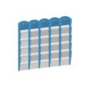 Nástěnný plastový zásobník na prospekty - 5 x 5 A5, modrý