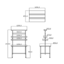 Nerezový pracovný stôl s nadstavbou, 1200 x 850 x 2100 mm