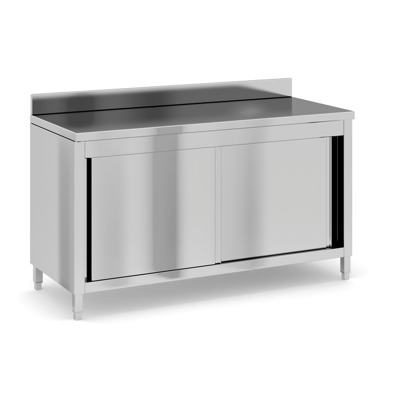 Fotografia produktu: Nerezový pracovný stôl so skrinkou, 1500 x 600 x 850 mm