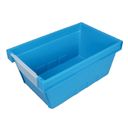 Nestbare Transportkiste mit transparenter Frontseite, 490 x 300 x 210 mm, blau