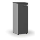 Niedriger Büroschrank mit Tür PRIMO GRAY, 400 x 420 x 1087 mm, grau/Graphit