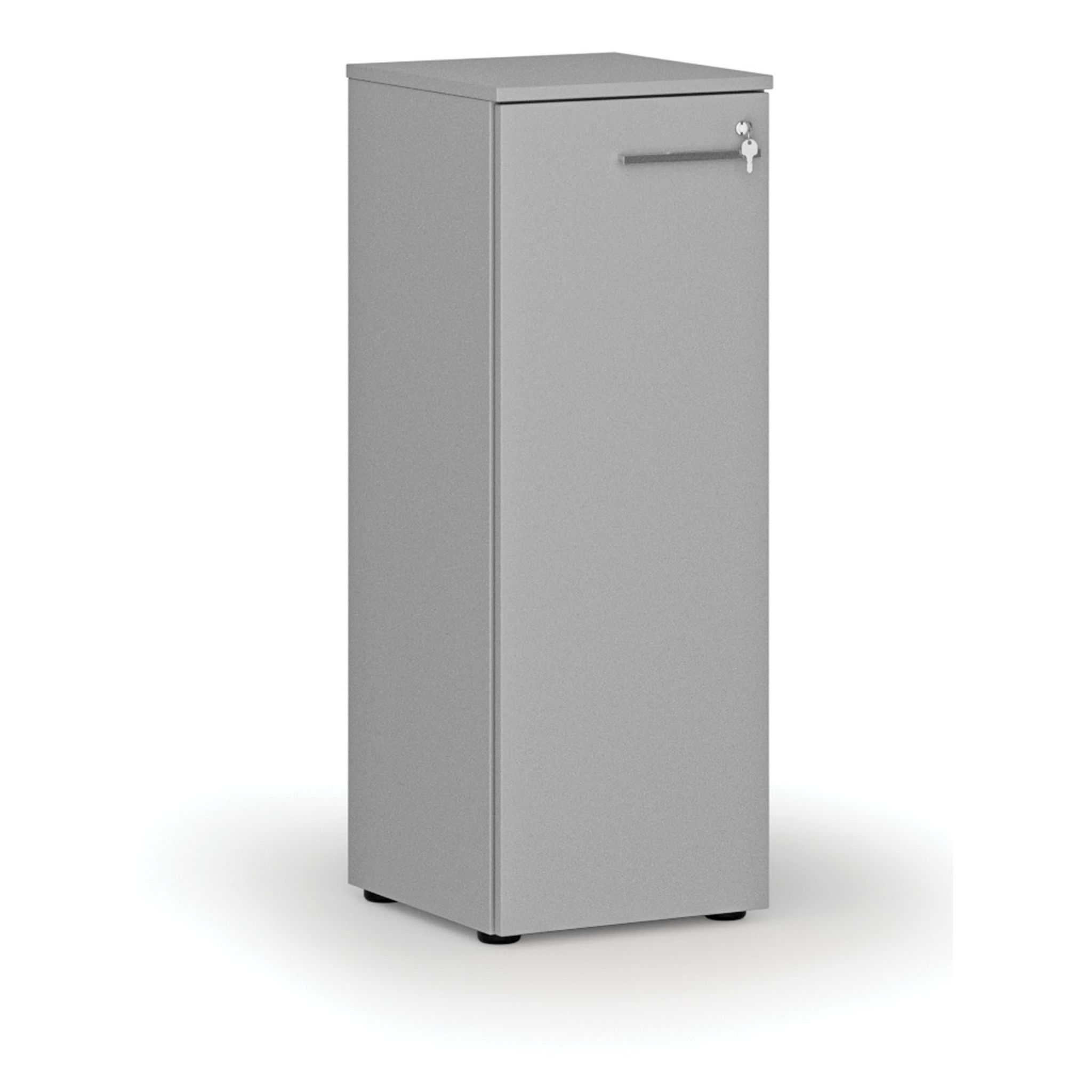 Niedriger Büroschrank mit Tür PRIMO GRAY, 400 x 420 x 1087 mm, grau