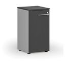 Niedriger Büroschrank mit Tür PRIMO GRAY, 400 x 420 x 740 mm, grau/Graphit
