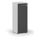 Niedriger Büroschrank mit Tür PRIMO WHITE, 400 x 420 x 1087 mm, weiß/Graphit