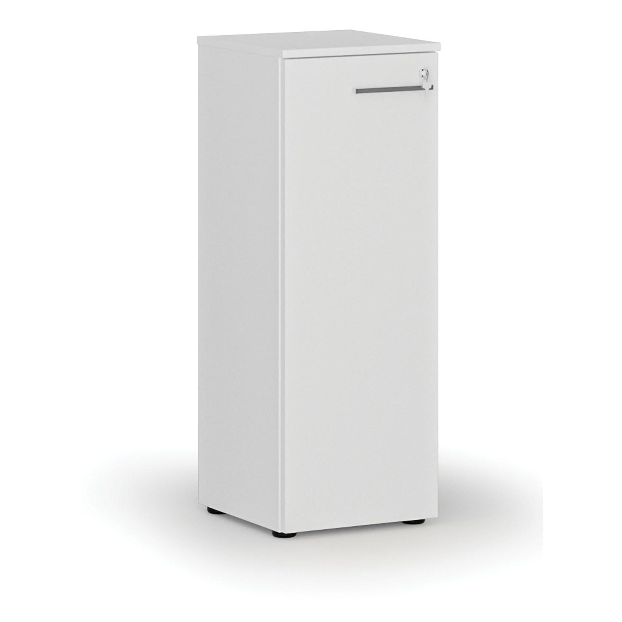 Niedriger Büroschrank mit Tür PRIMO WHITE, 400 x 420 x 1087 mm, weiß