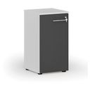 Niedriger Büroschrank mit Tür PRIMO WHITE, 400 x 420 x 740 mm, weiß/Graphit