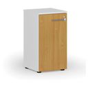 Niedriger Büroschrank mit Tür PRIMO WHITE, 740 x 400 x 420 mm, Weiß/Buche