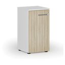 Niedriger Büroschrank mit Tür PRIMO WHITE, 740 x 400 x 420 mm, weiß/Eiche natur