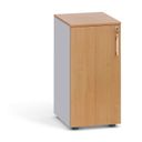 Nízká kancelářská skříň PRIMO 2023, 740 x 400 x 420 mm, šedá / buk