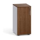 Nízka kancelárska skriňa s dverami PRIMO 2023, 740 x 400 x 420 mm, sivá / orech