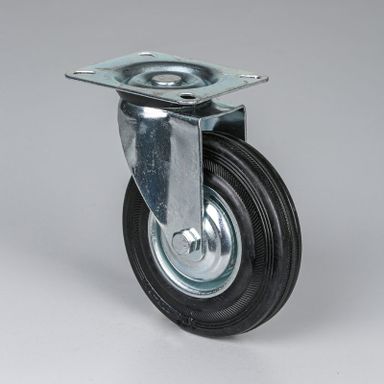 Obrotowe koło transportowe, 125 mm, czarna guma