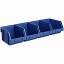 Ocelové lišty s plastovými boxy, 4x box 146 x 237 x 124 mm